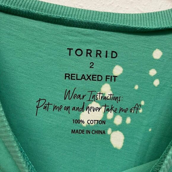 Torrid Green Grow Like Wildflowers Graphic Tee Shirt - Size 2X - Picture 3 of 4